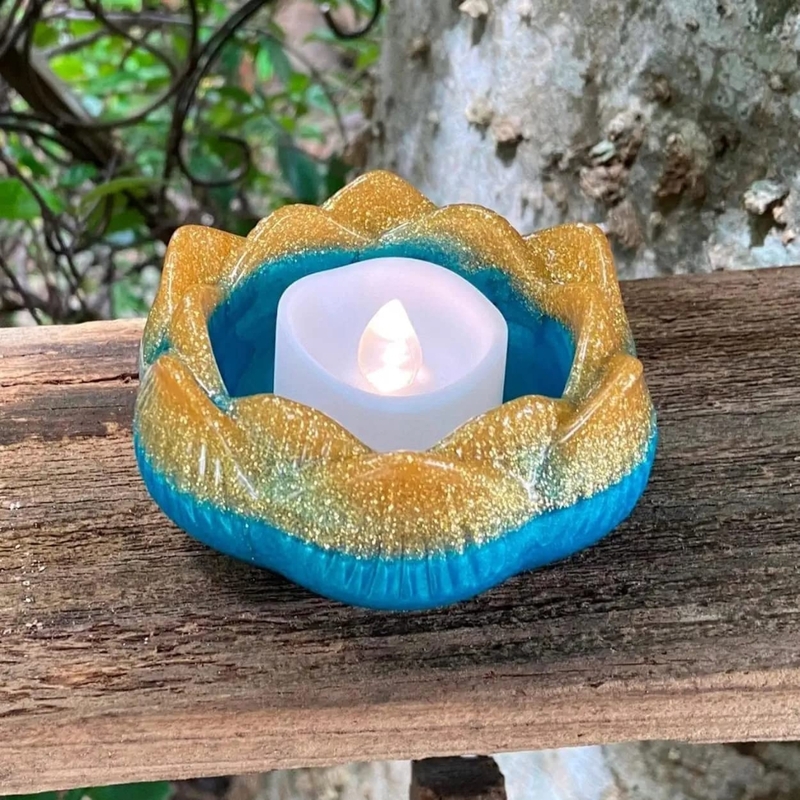 Silicon Resin Mold Lotus Tea Light Candle Holder