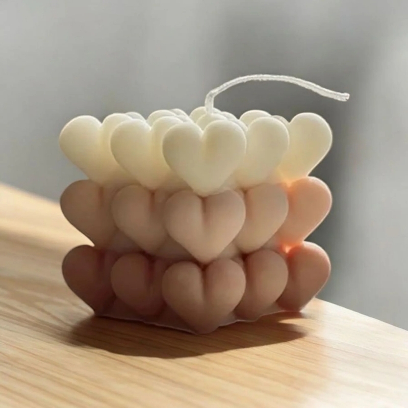Silicon Mold Candle Cubic Love Heart