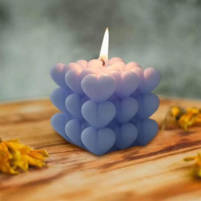 Silicon Mold Candle Cubic Love Heart