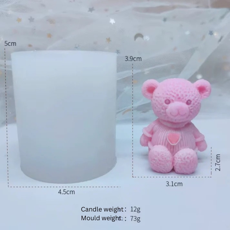 Silicon Mold Candle Heart TeaLight Teddy