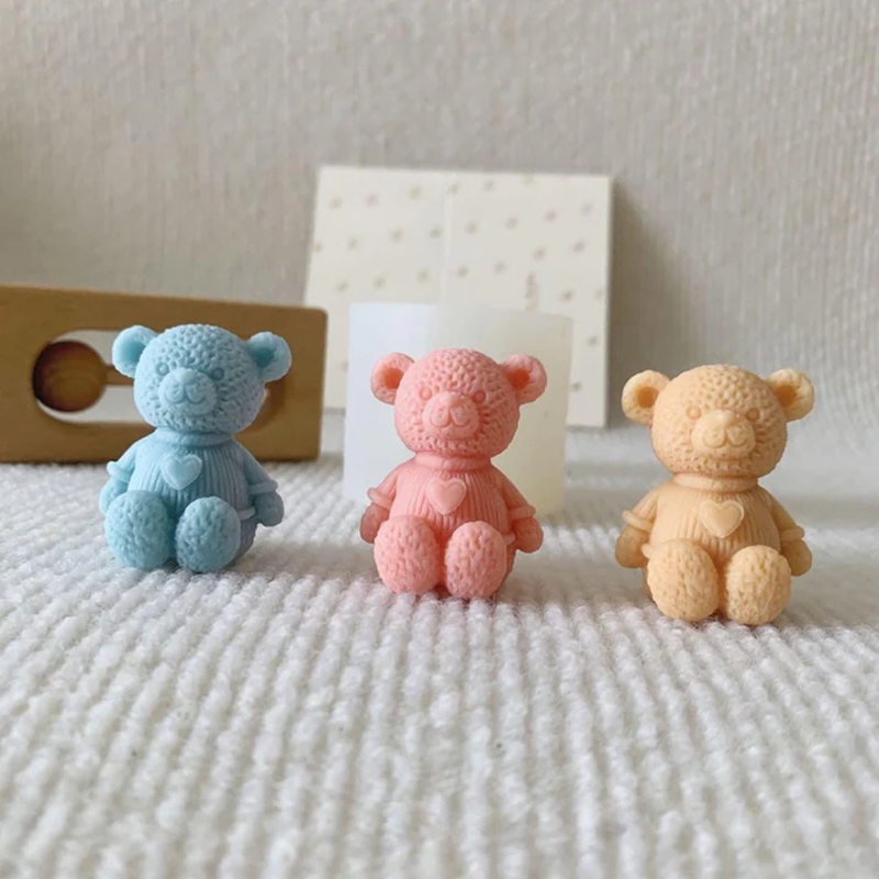 Silicon Mold Candle Heart TeaLight Teddy