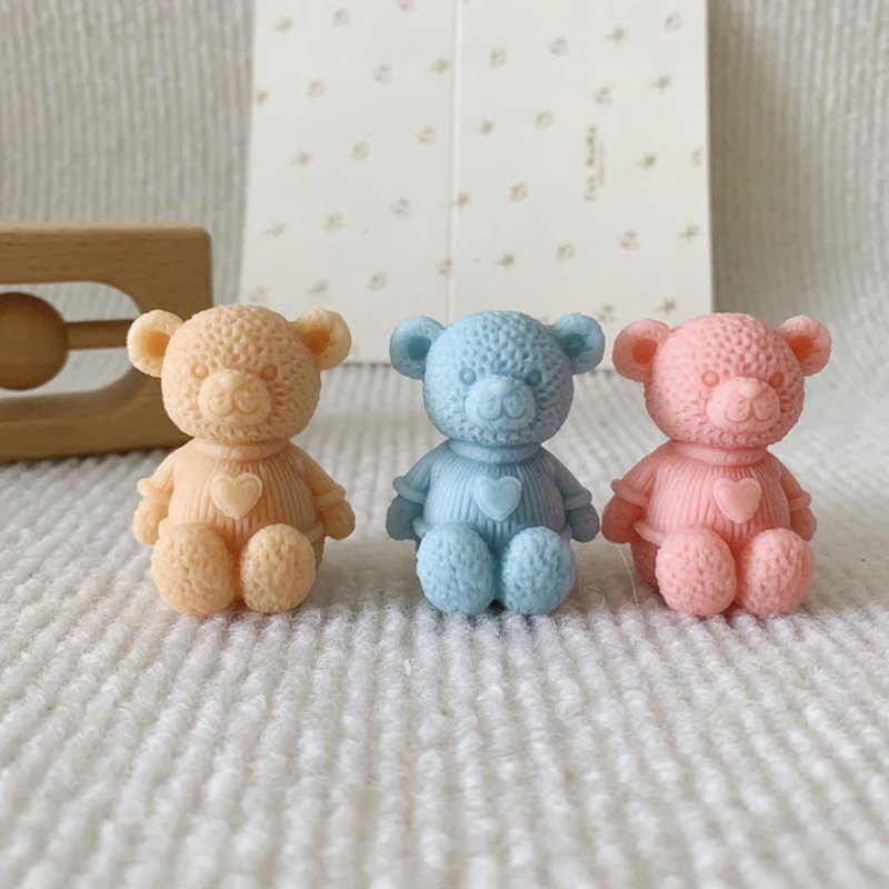 Silicon Mold Candle Heart TeaLight Teddy