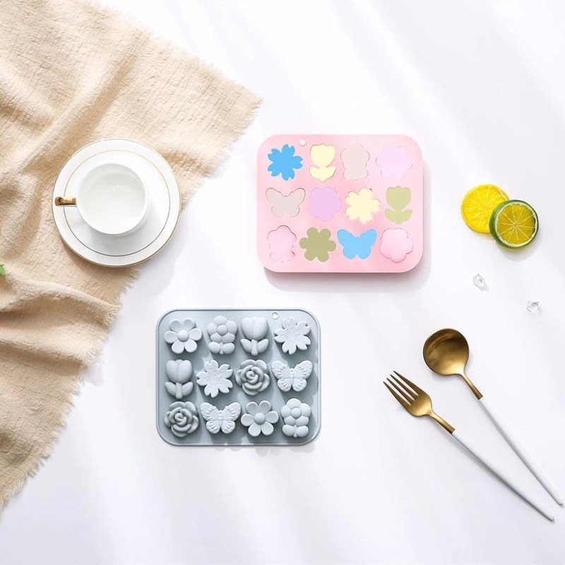 Silicon Mold Candle 2 Grid Small Flower