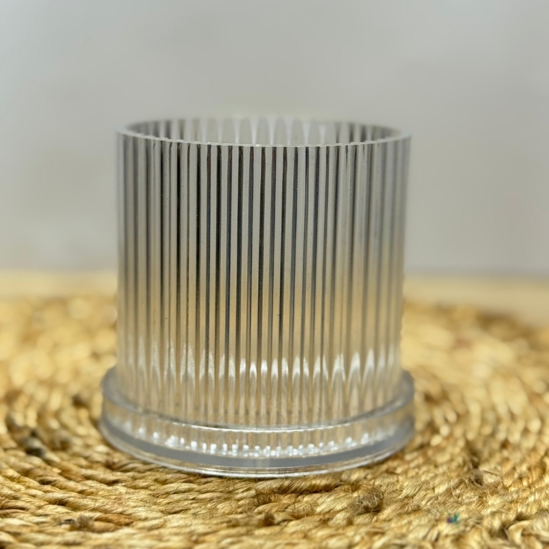 Polycarbonate Candle Crinkle Cylinder Mold(Small) 3*3inch