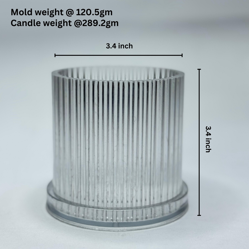 Polycarbonate Candle Crinkle Cylinder Mold(Small) 3*3inch