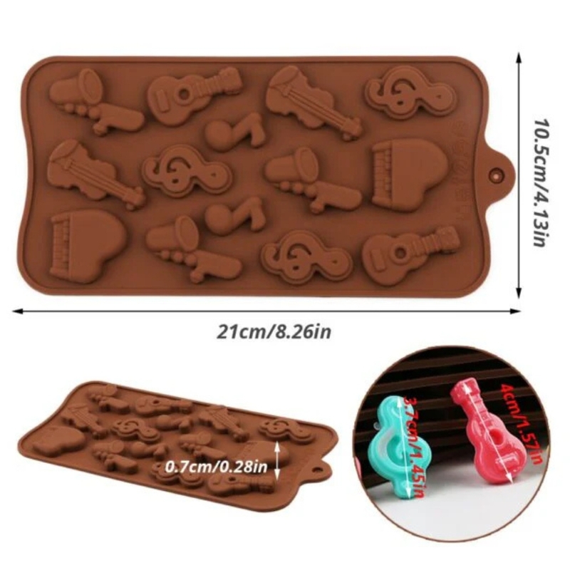 Silicon Mold Chocolate Musical Notes 14 Cavity