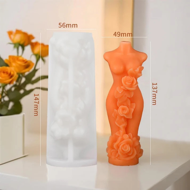 Silicon Mold Candle Lady Figure Rose