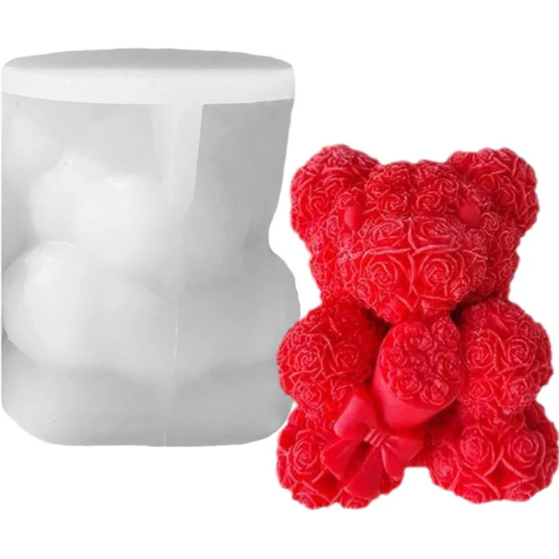 Silicon Mold Candle BIG Teddy Rose Bouquet