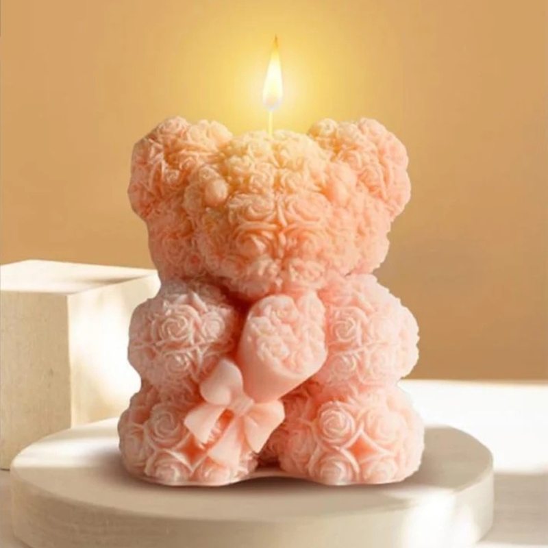 Silicon Mold Candle BIG Teddy Rose Bouquet