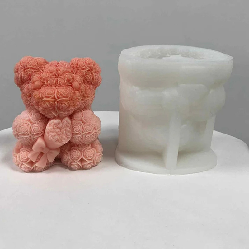 Silicon Mold Candle BIG Teddy Rose Bouquet