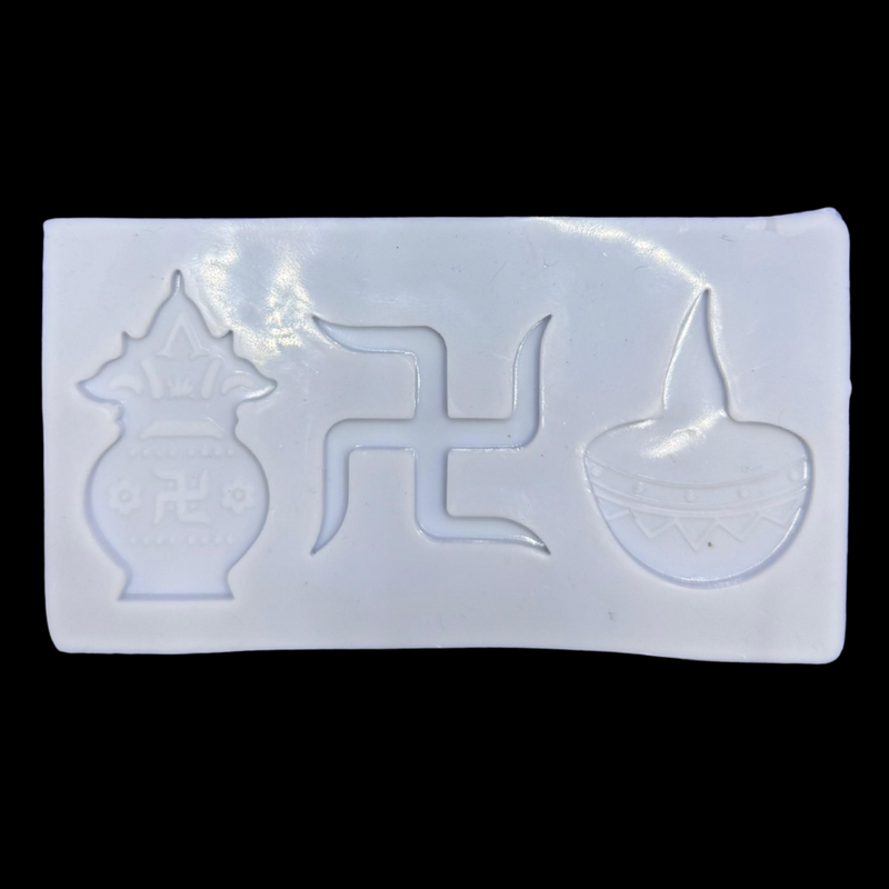 Silicon Mold Candle Swastik Kalash Diya
