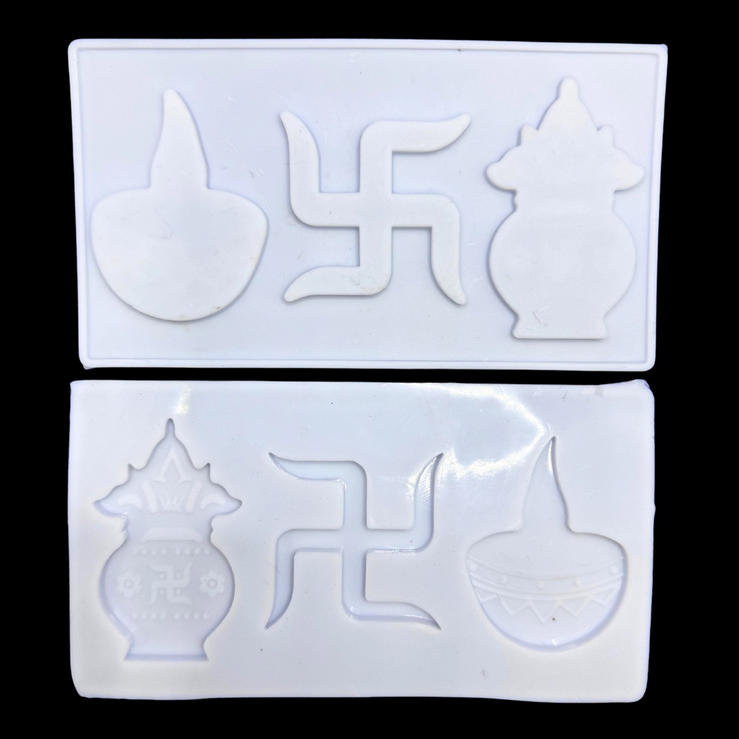 Silicon Mold Candle Swastik Kalash Diya