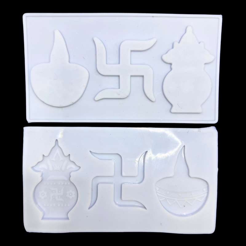 Silicon Mold Candle Swastik Kalash Diya