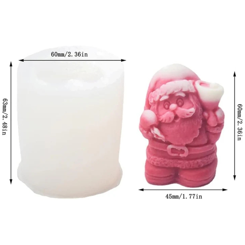 Silicon Mold Candle Mini Santa Claus