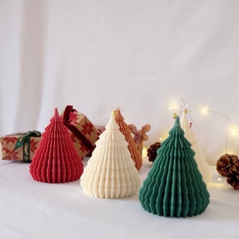 Silicon Mold Candle Christmas Crinkle Tree