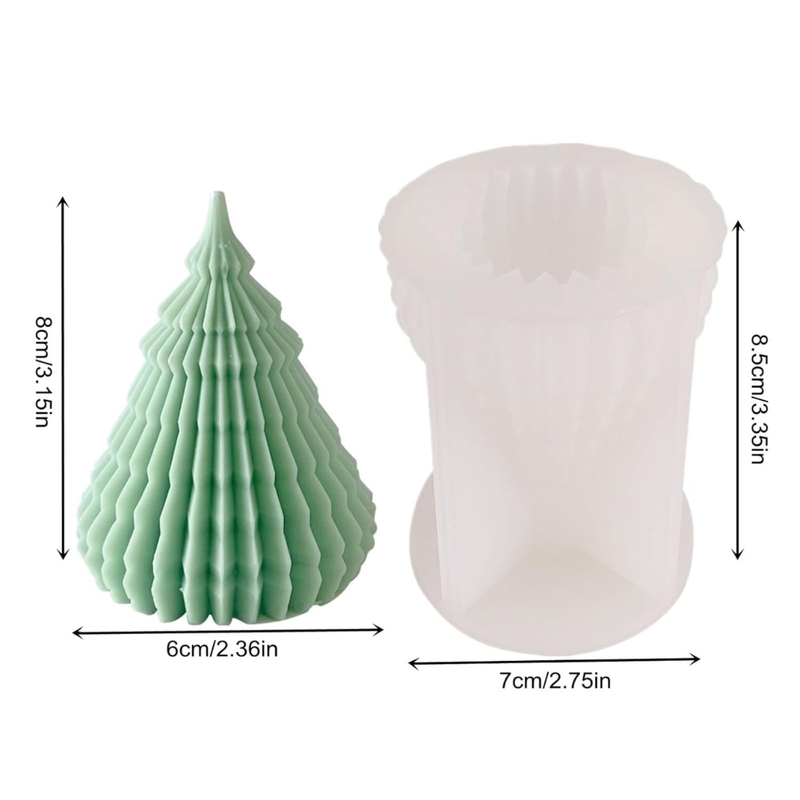 Silicon Mold Candle Christmas Crinkle Tree