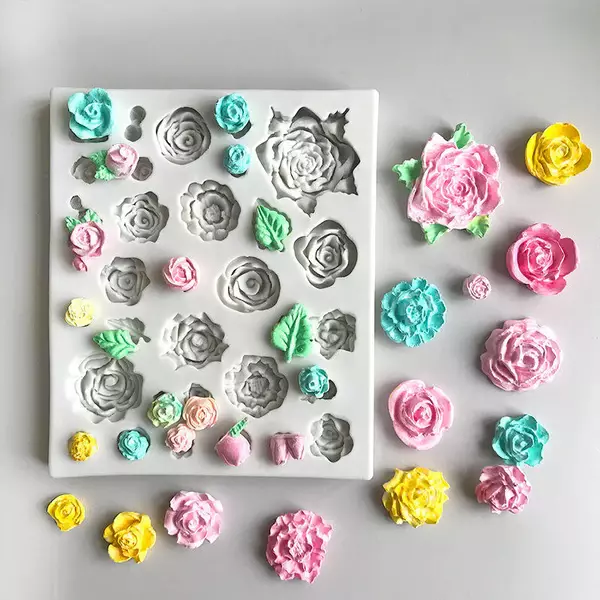 Silicon Mold Candle 3D Rose Garden 32 Cavity