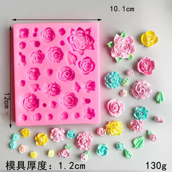 Silicon Mold Candle 3D Rose Garden 32 Cavity