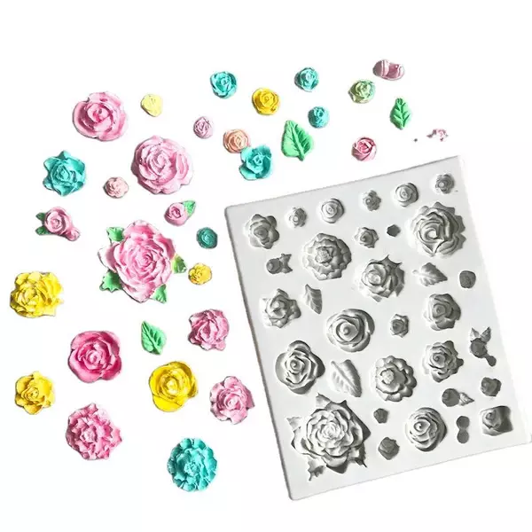 Silicon Mold Candle 3D Rose Garden 32 Cavity