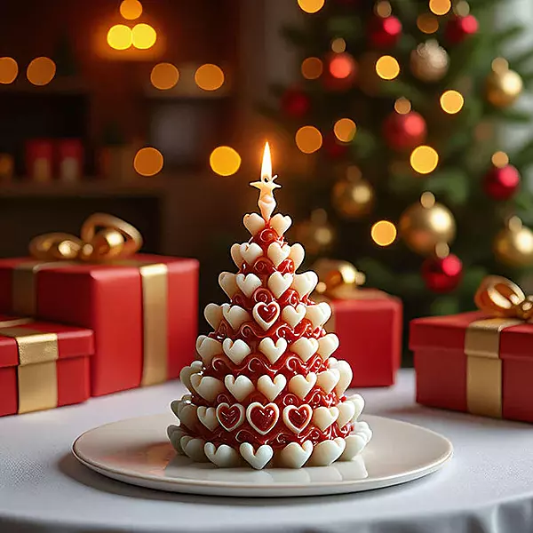 Silicon Mold Candle Heart Christmas Tree
