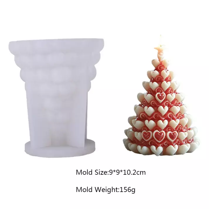 Silicon Mold Candle Heart Christmas Tree