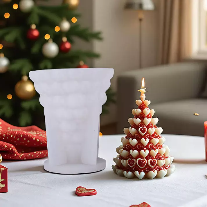 Silicon Mold Candle Heart Christmas Tree