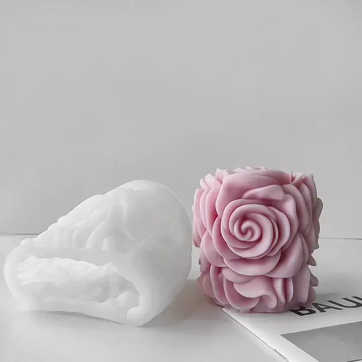 Silicon Mold Candle 3D Blooming  Rose