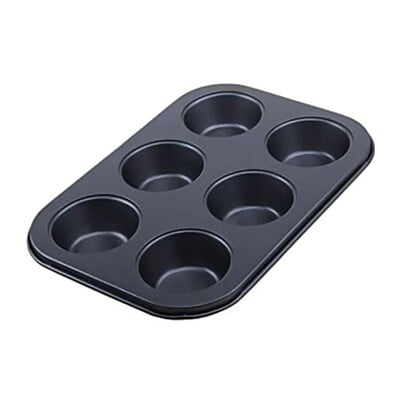 Muffin Mold Tray Black 6 Cavity