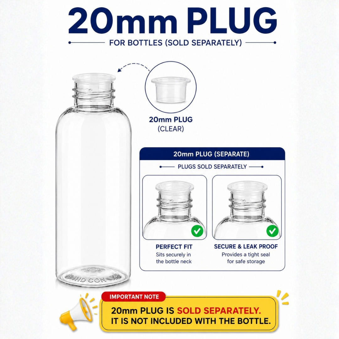 50ml AVON PET Bottle CLEAR - 20mm Neck