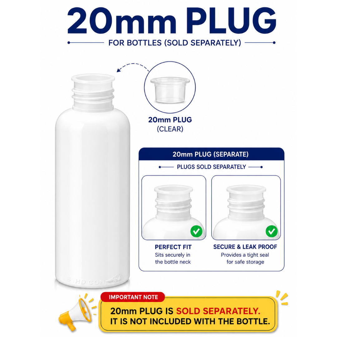 100ml AVON PET Bottle WHITE MILKY - 20mm Neck