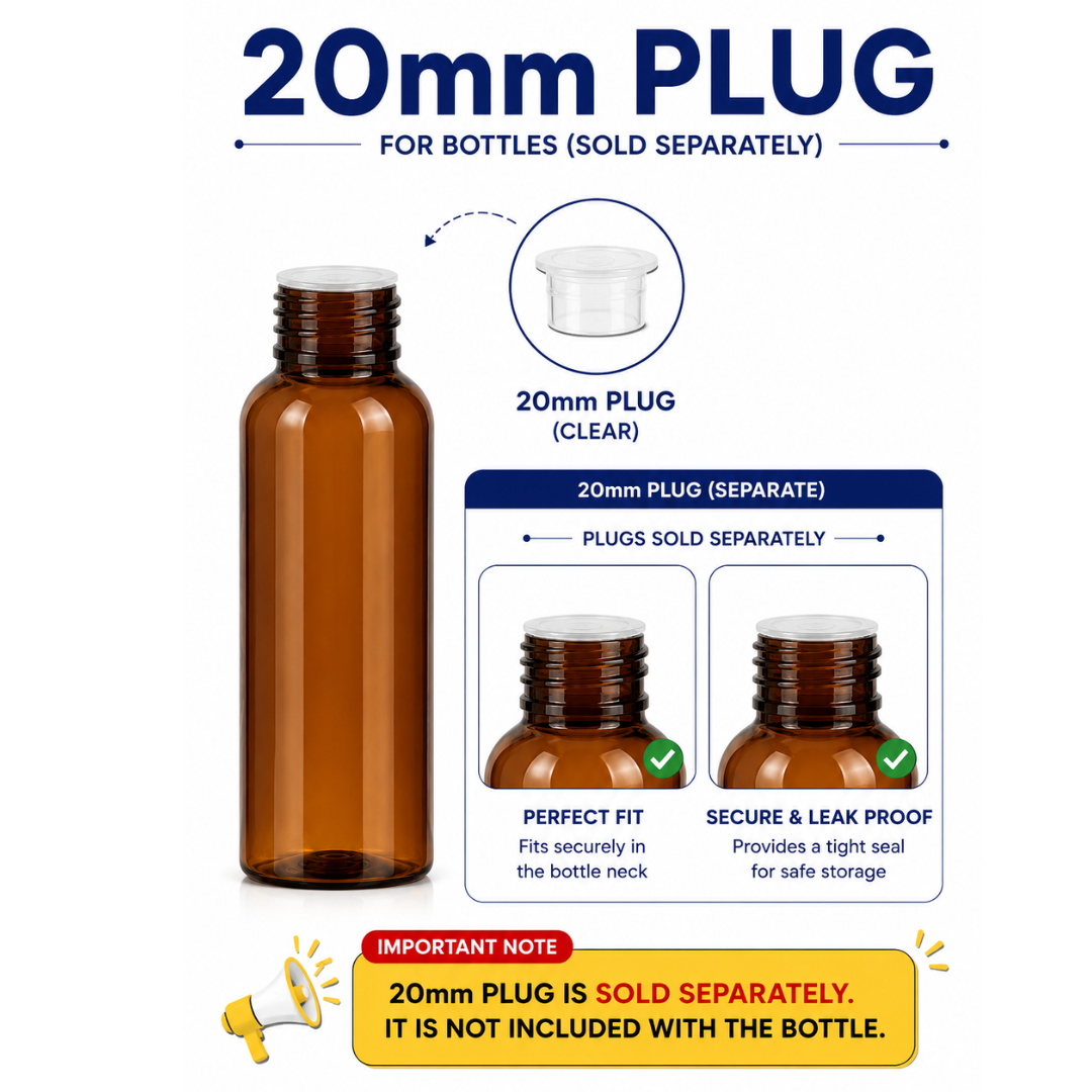 100ml AVON PET Bottle AMBER - 20mm Neck