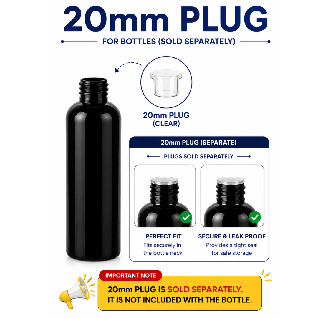100ml AVON PET Bottle BLACK - 20mm Neck