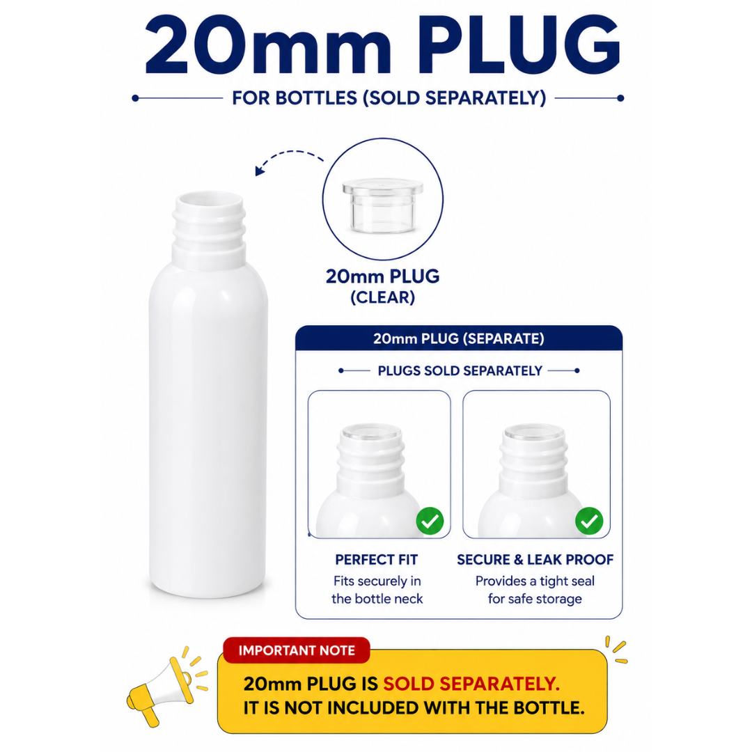 50ml AVON PET Bottle WHITE MILKY - 20mm Neck