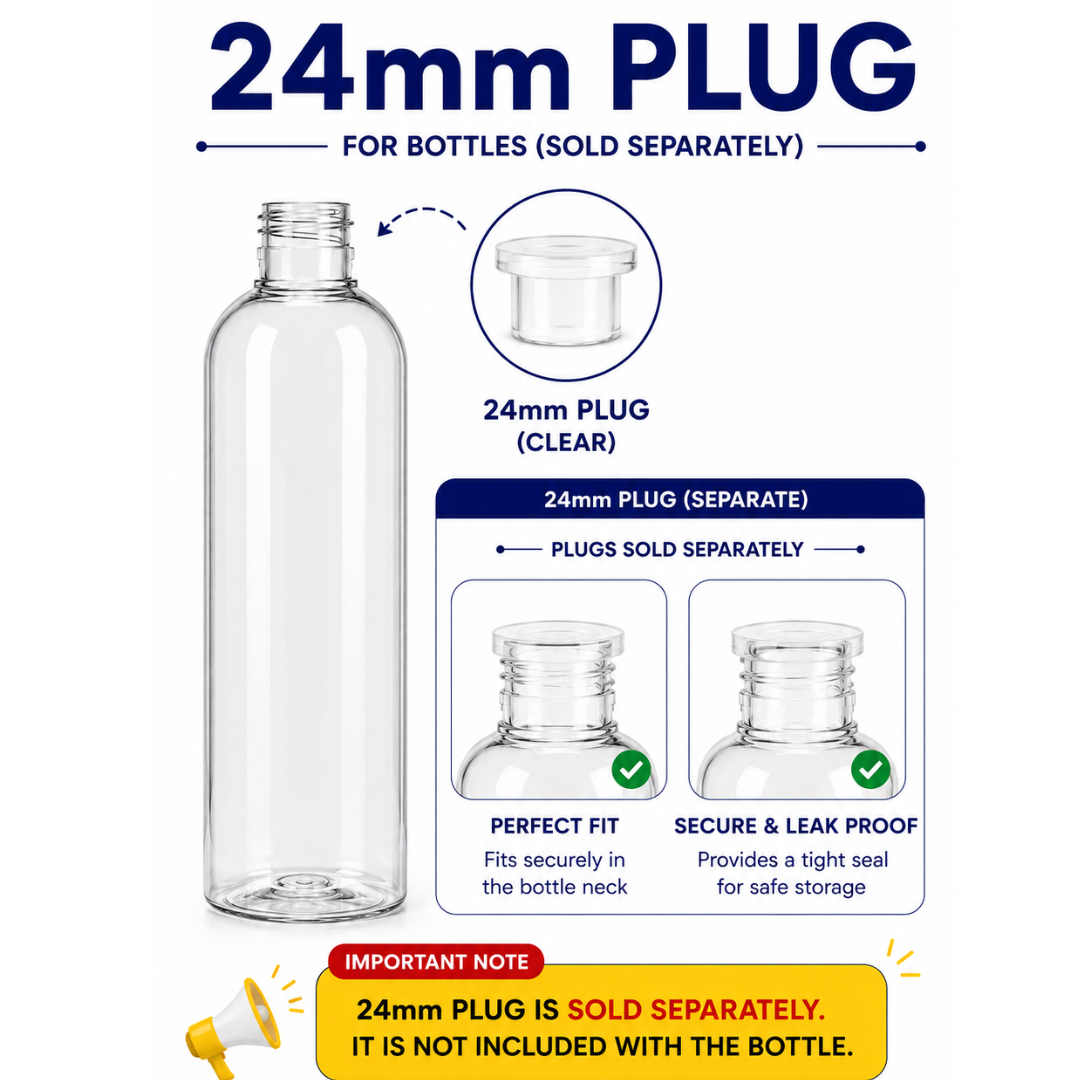 200ml Avon Pet Bottle CLEAR - 24mm Neck