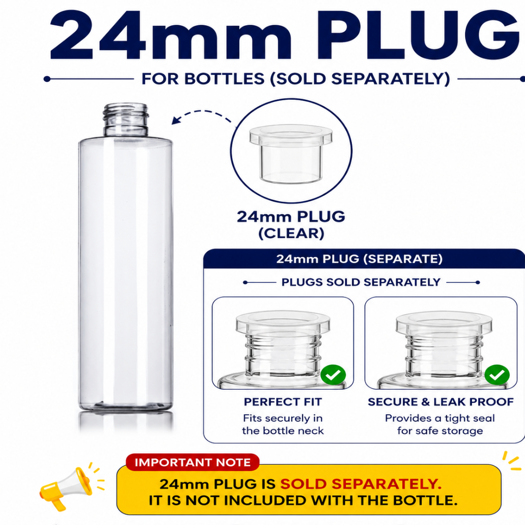 200ml JLI Pet Bottle CLEAR - 24mm NECK