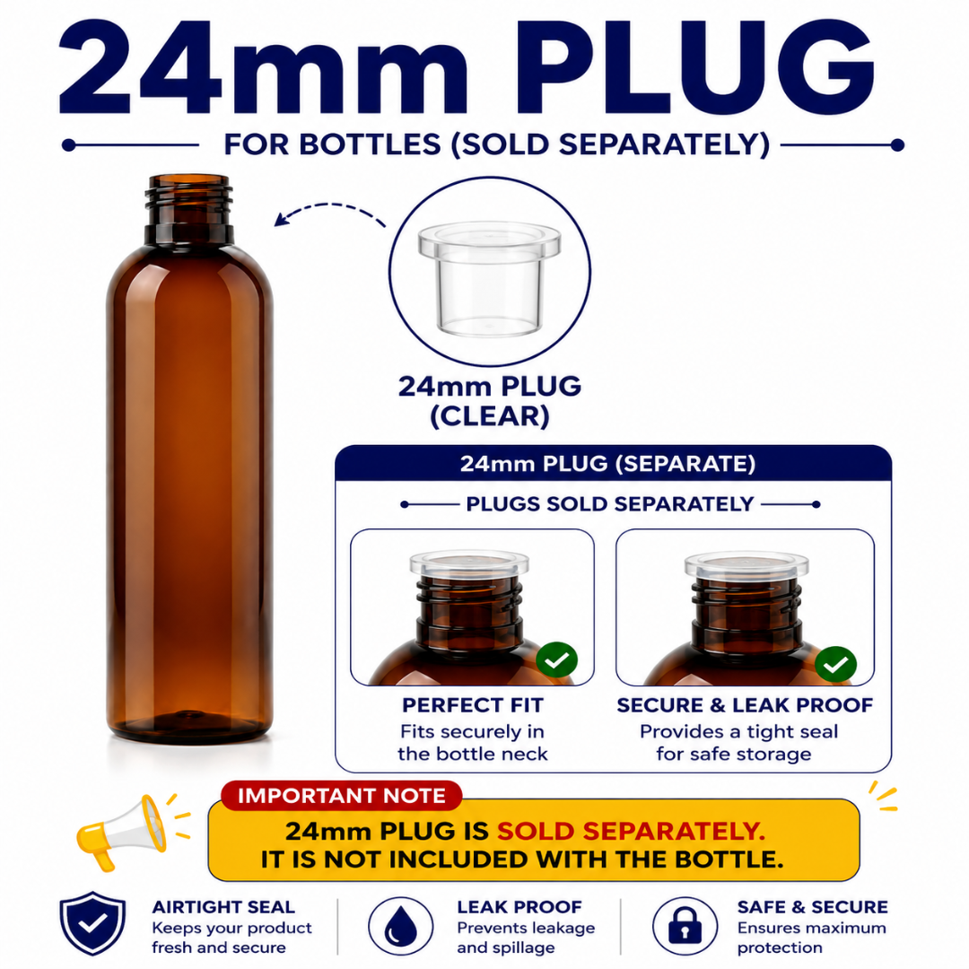 200ML AVON PET BOTTLE AMBER - 24MM NECK