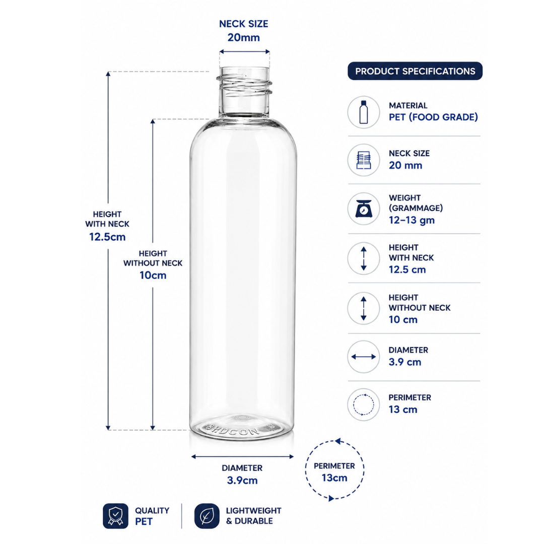 100ml AVON PET Bottle CLEAR - 20mm Neck