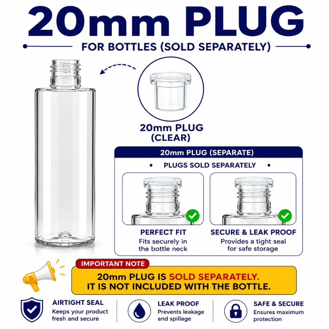50ml JLI Pet Bottle CLEAR - 20mm NECK