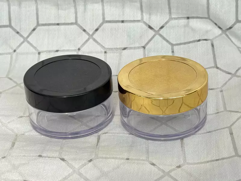 Acrylic San Jar + White Inner + GOLDEN Cap - 25g