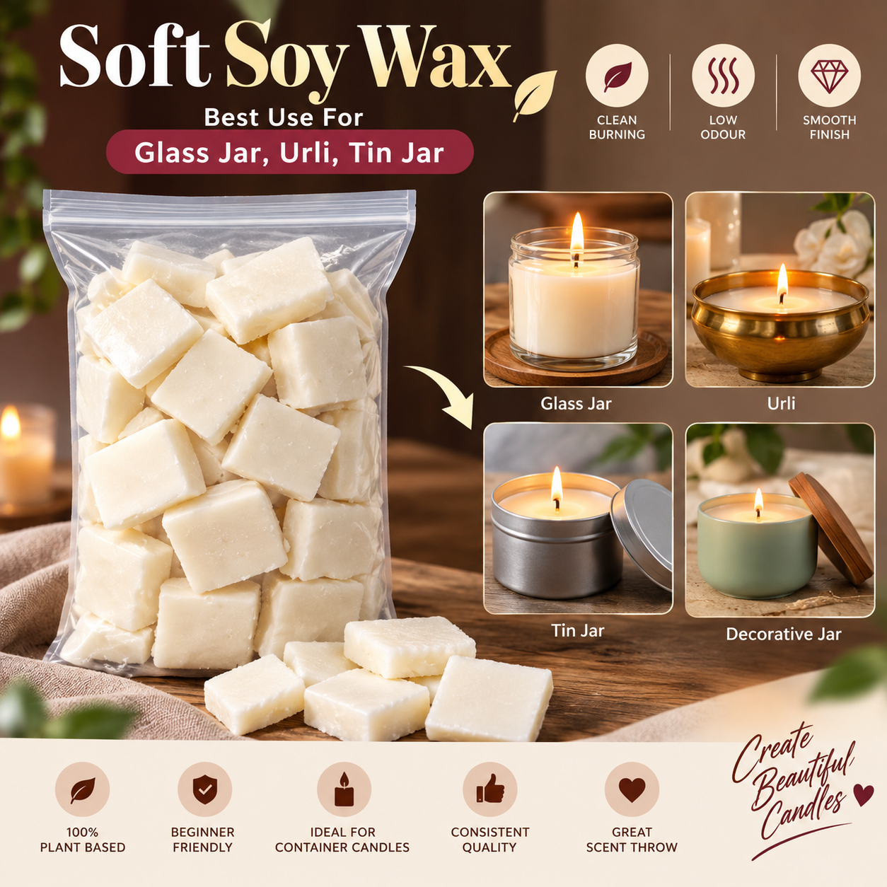 Soft Soy Wax Chunks ( Jar Wax )