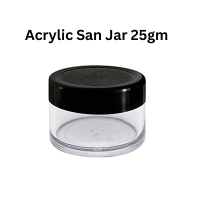 Acrylic San Jar + White Inner + BLACK Cap - 25g
