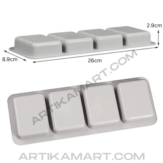 Silicon Mold Rectangle - 4 Cavity - 75g
