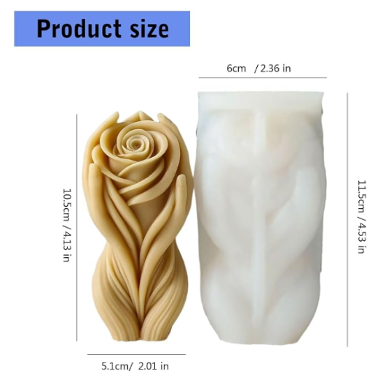 Silicon Mold Candle Rose Body