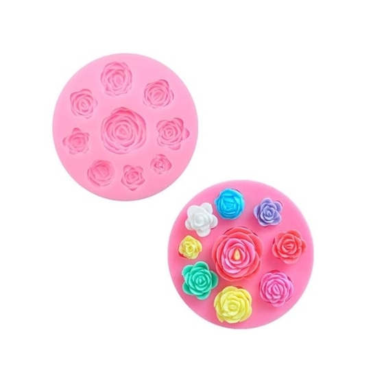 Silicon Mold Candle 8 Cavities Rose Flower