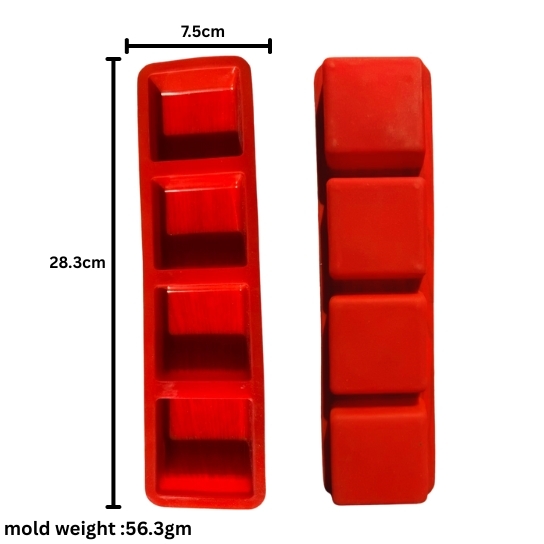 Silicon Mold Square - 4 Cavity - 50g