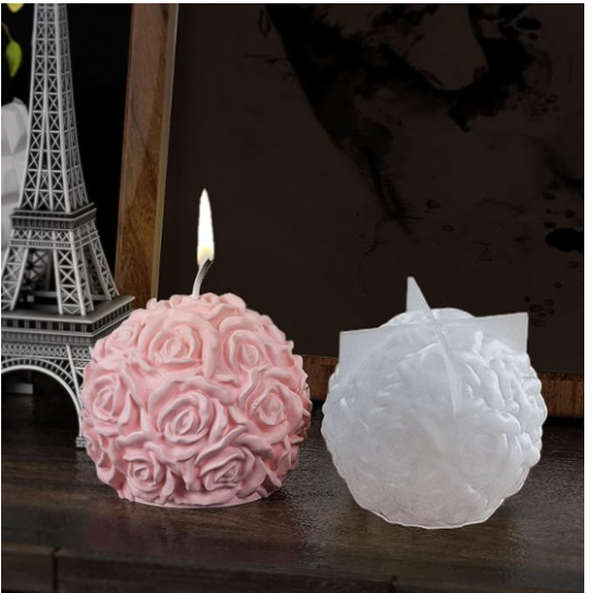 Silicon Mold Candle 3D Flower Ball Small