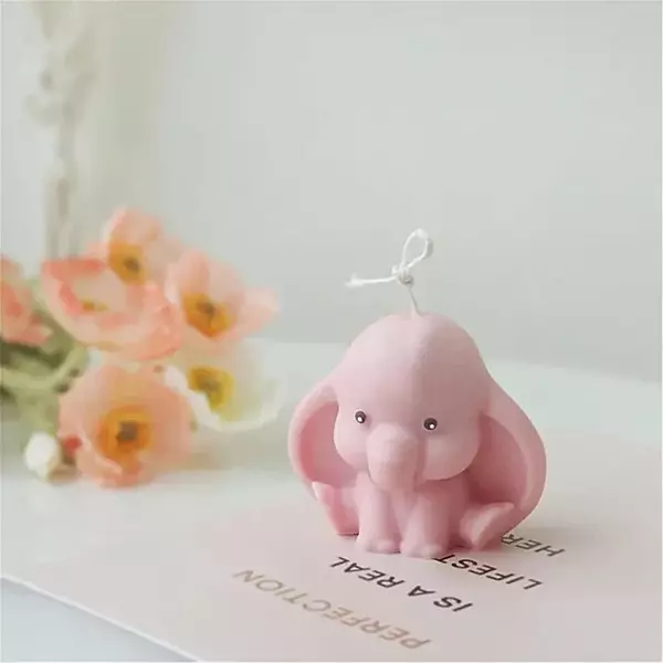 Silicon Mold Candle Cute Baby Elephant With Big Ears