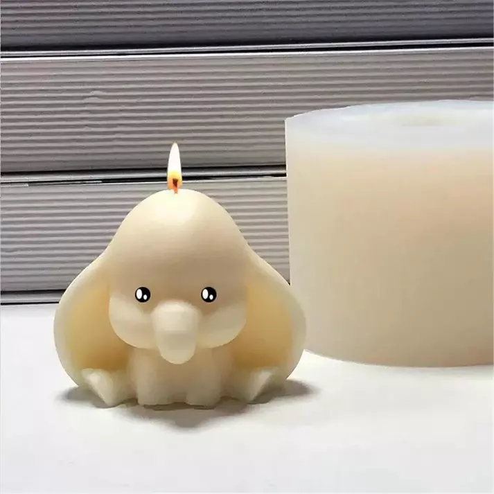Silicon Mold Candle Cute Baby Elephant With Big Ears