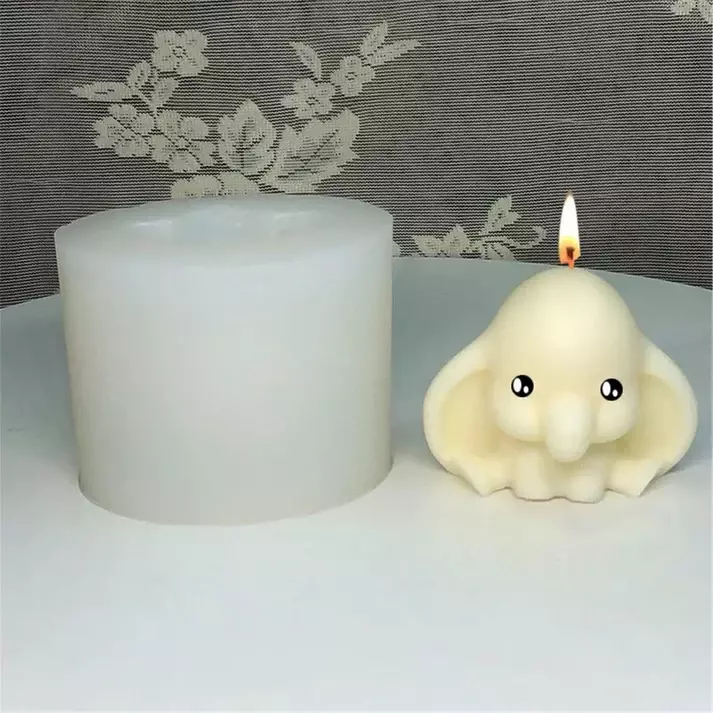 Silicon Mold Candle Cute Baby Elephant With Big Ears
