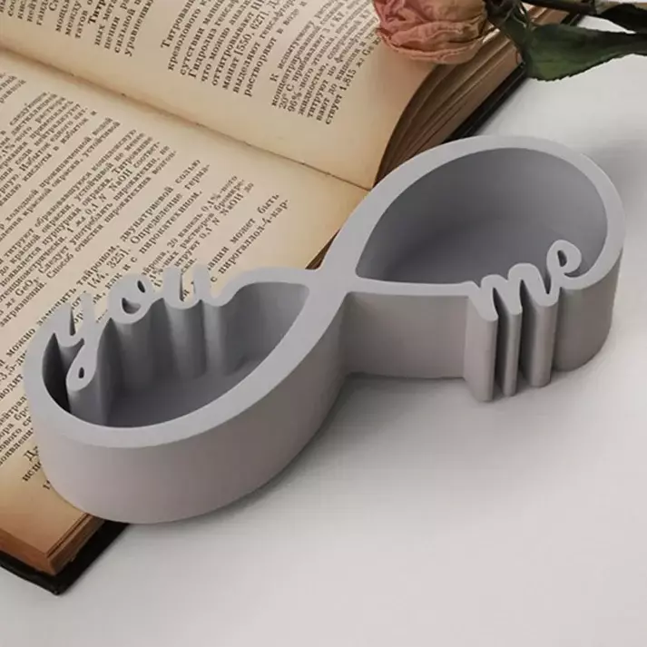 Silicon Mold Candle Concrete Holder You and Me Infinity
